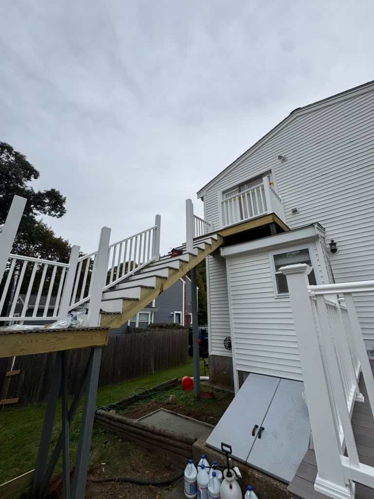 Raised stairway and railings